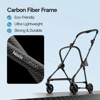 11.5 lbs Lightweight Travel Stroller | One-Second Auto Fold | Airplane Carry-On Compatible | Full Recline