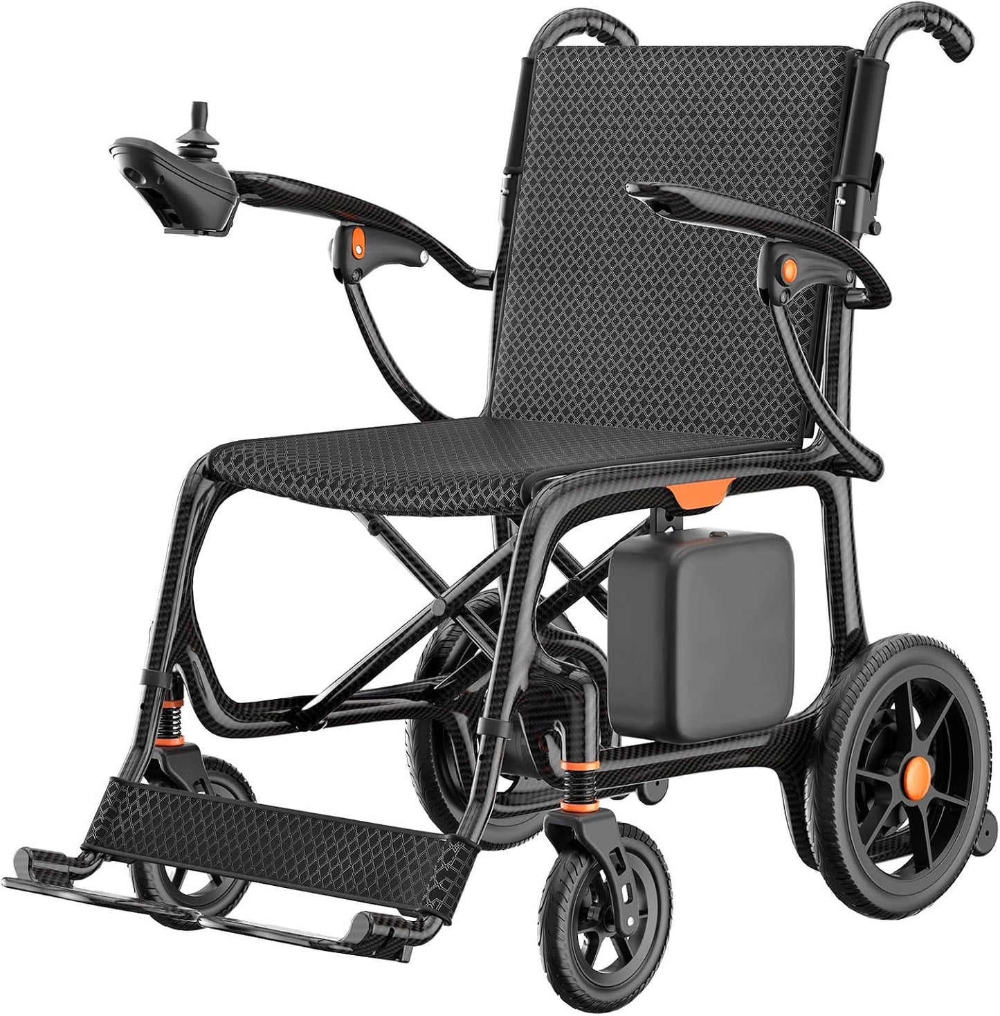 28 lbs Carbon Fiber Ultralight Foldable Electric Wheelchair – Dual Battery, 28-Mile Range, All-Terrain, Airline Approved